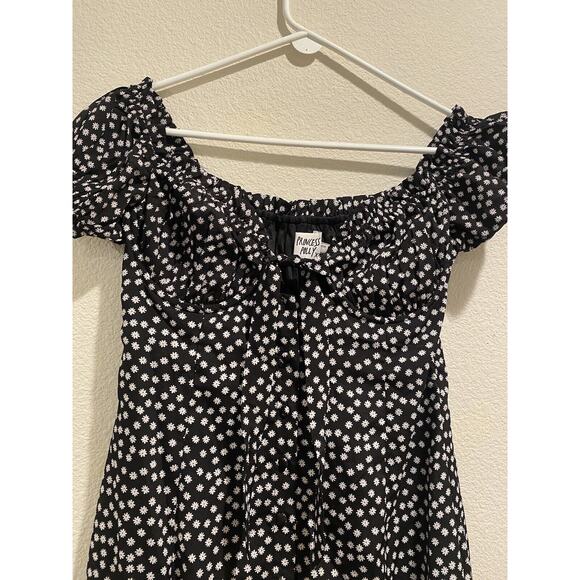 Princess Polly Black White Marion Floral Tie Front Mini Dress Size 8 - Picture 7 of 11
